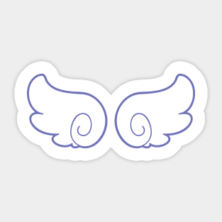 White and Blue Anime Wings Sticker